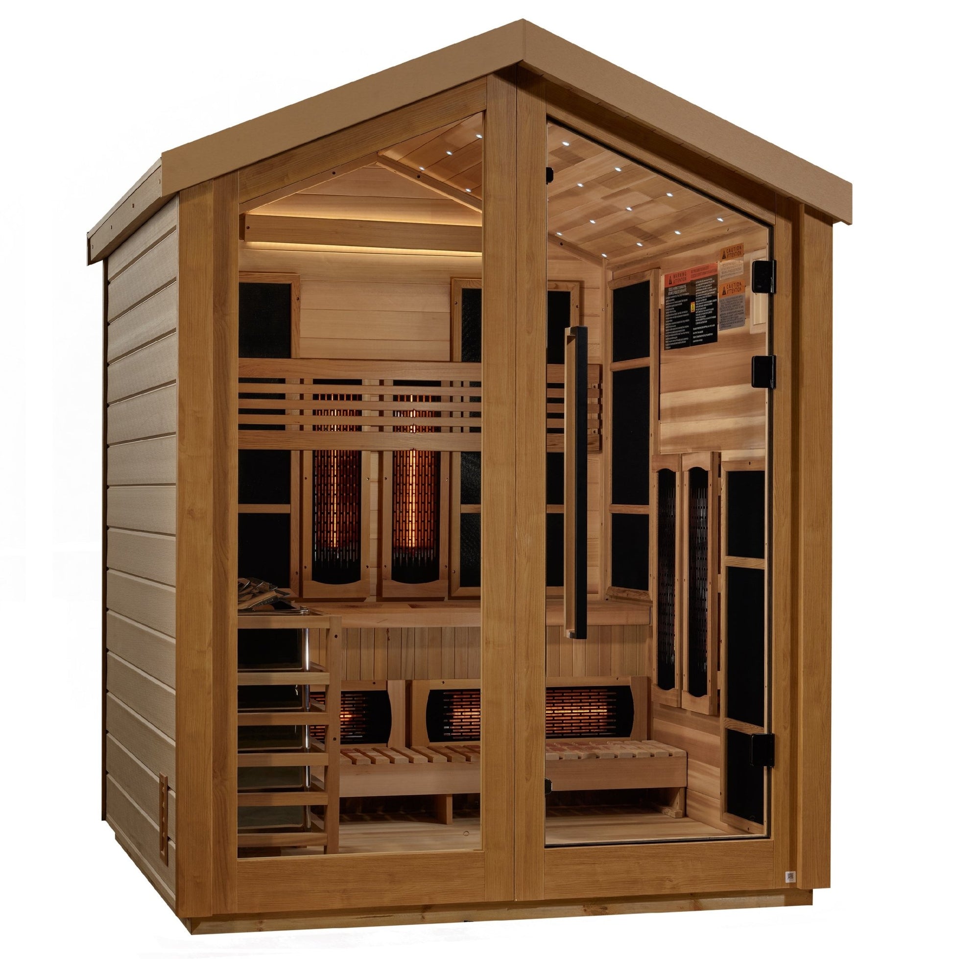 Golden Designs Loviisa 3 Person Barn Hybrid (PureTech™ Full Spectrum IR or Traditional Stove) Outdoor Sauna (GDI - 8523 - 01) -  product_vendor - Peak Primal Wellness