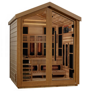 Golden Designs Loviisa 3 Person Barn Hybrid (PureTech™ Full Spectrum IR or Traditional Stove) Outdoor Sauna (GDI - 8523 - 01) -  product_vendor - Peak Primal Wellness