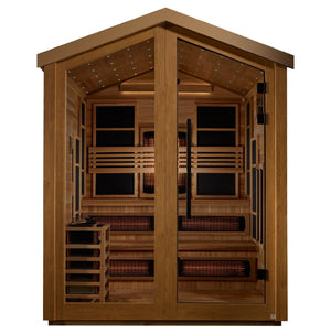 Golden Designs Kaskinen 6 Person Barn Hybrid (PureTech™ Full Spectrum IR or Traditional Stove) Outdoor Sauna (GDI - 8526 - 01) -  product_vendor - Peak Primal Wellness