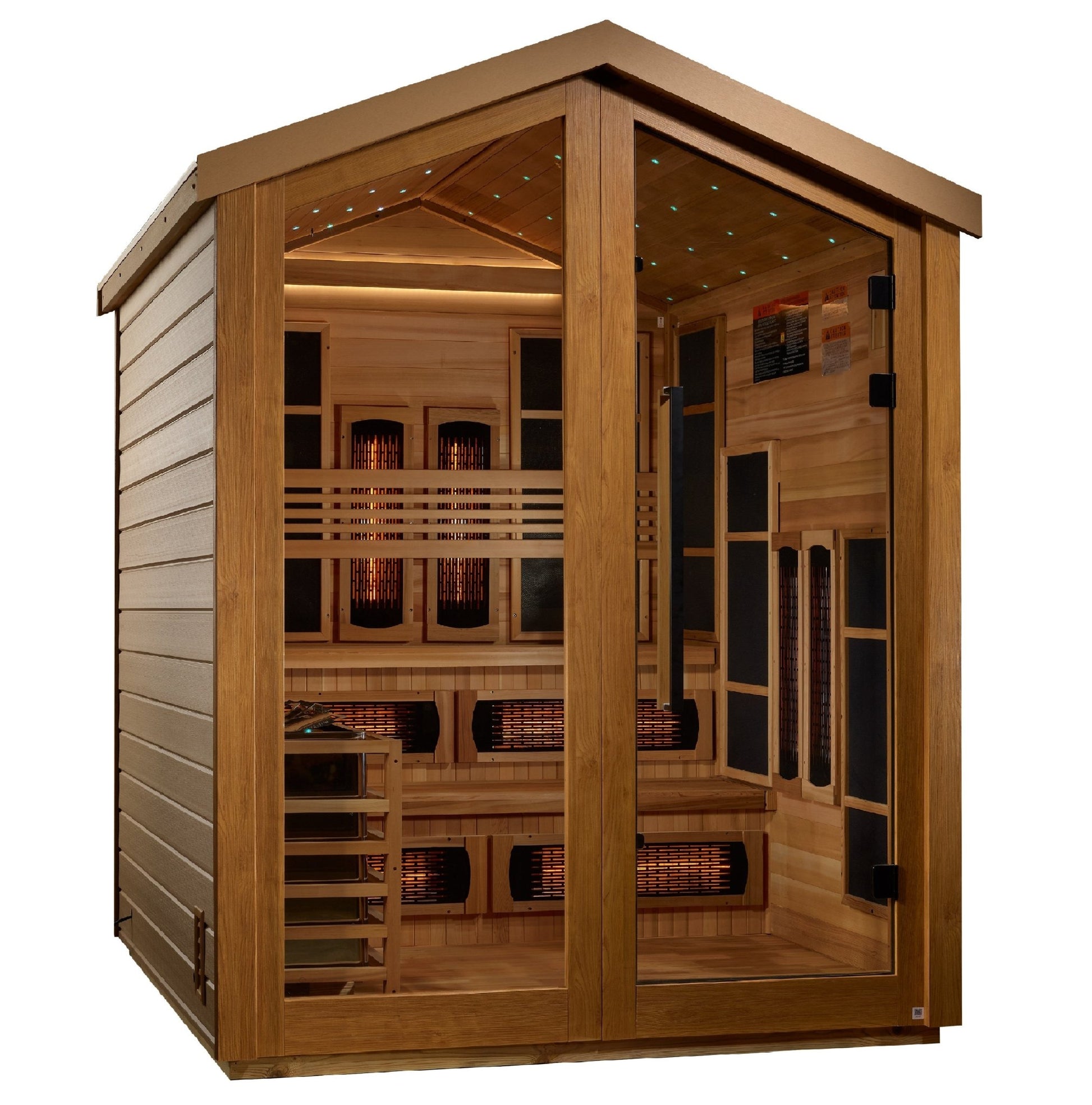 Golden Designs Kaskinen 6 Person Barn Hybrid (PureTech™ Full Spectrum IR or Traditional Stove) Outdoor Sauna (GDI - 8526 - 01) -  product_vendor - Peak Primal Wellness
