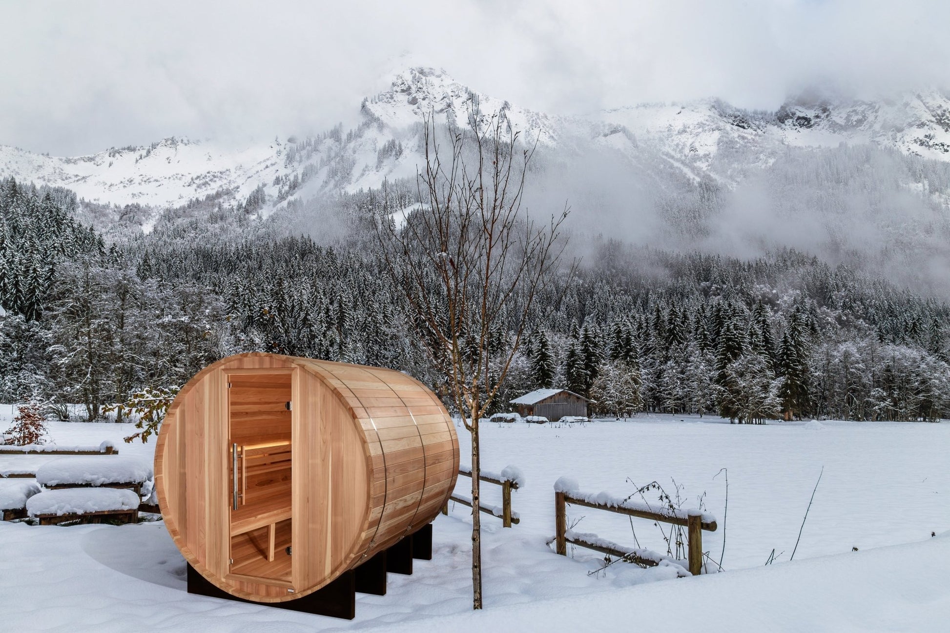 Golden Designs Klosters 6 Person Barrel Traditional Sauna (GDI - B006 - 01) -  product_vendor - Peak Primal Wellness