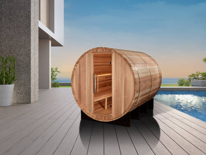 Golden Designs Klosters 6 Person Barrel Traditional Sauna (GDI - B006 - 01) -  product_vendor - Peak Primal Wellness
