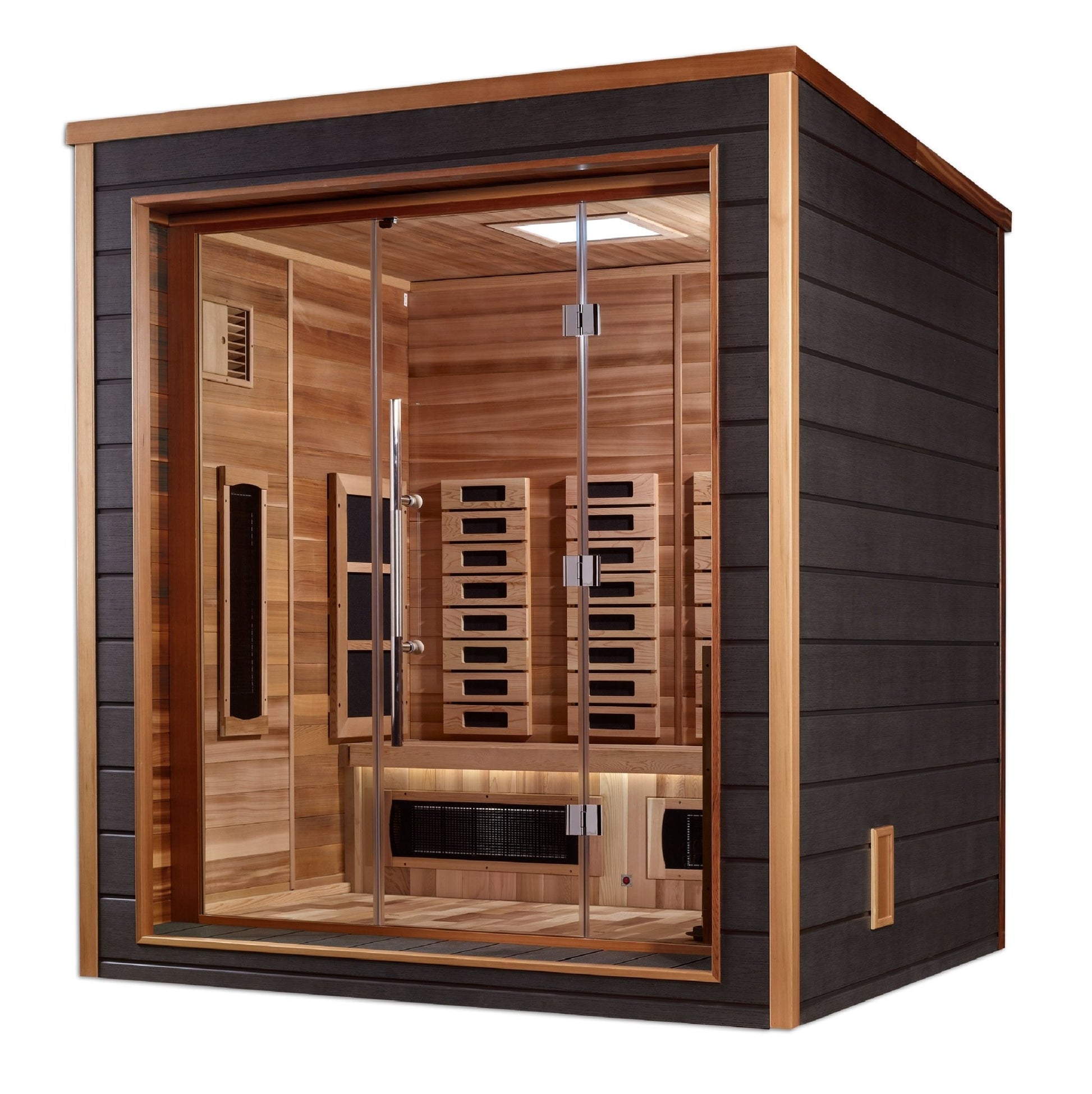 Golden Designs Visby 3 Person Outdoor - Indoor PureTech Hybrid Full Spectrum Sauna (GDI - 8223 - 01) -  product_vendor - Peak Primal Wellness