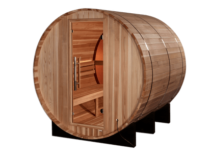 Golden Designs Zurich 4 Person Barrel with Bronze Privacy View Traditional Sauna (GDI - B024 - 01) -  product_vendor - Peak Primal Wellness