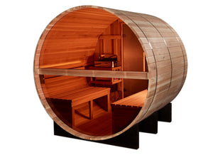 Golden Designs Zurich 4 Person Barrel with Bronze Privacy View Traditional Sauna (GDI - B024 - 01) -  product_vendor - Peak Primal Wellness