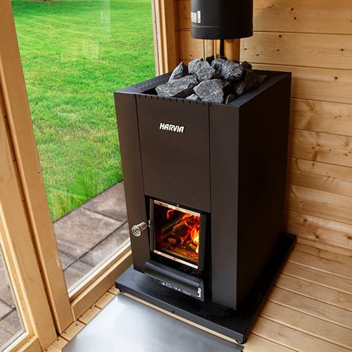 Harvia Linear 18 Compact Black Linear Series 14.3kW Wood-Burning Sauna Stove -  product_vendor - Peak Primal Wellness
