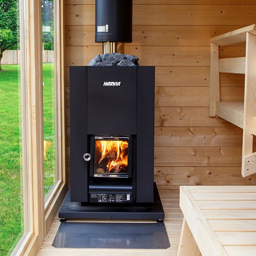 Harvia Linear 18 Compact Black Linear Series 14.3kW Wood-Burning Sauna Stove -  product_vendor - Peak Primal Wellness
