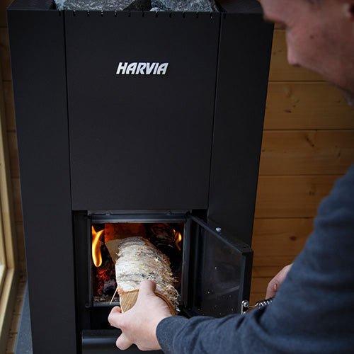 Harvia Linear 18 Compact Black Linear Series 14.3kW Wood-Burning Sauna Stove -  product_vendor - Peak Primal Wellness