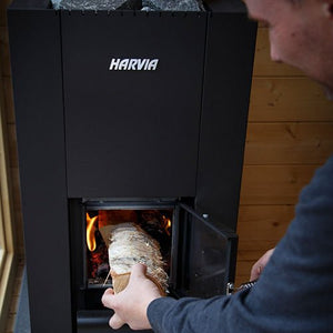 Harvia Linear 18 Compact Black Linear Series 14.3kW Wood-Burning Sauna Stove -  product_vendor - Peak Primal Wellness
