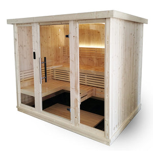 SaunaLife Xperience X7 Indoor Home Sauna - Spacious, Wi-Fi Controlled, Premium Norice Spruce