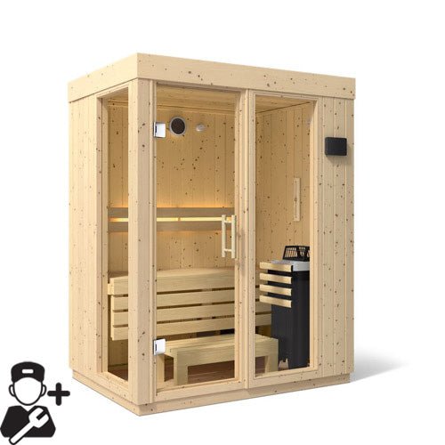 Kohler C1 Indoor Sauna Kit, Scandinavian Spruce, Up to 5 Persons -  product_vendor - Peak Primal Wellness