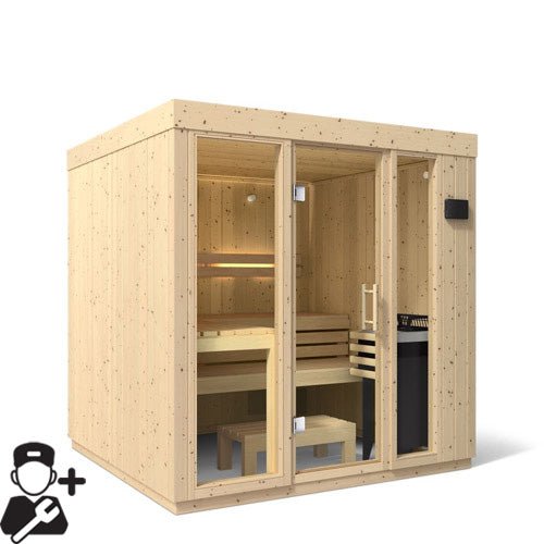 Kohler C1 Indoor Sauna Kit, Scandinavian Spruce, Up to 5 Persons -  product_vendor - Peak Primal Wellness