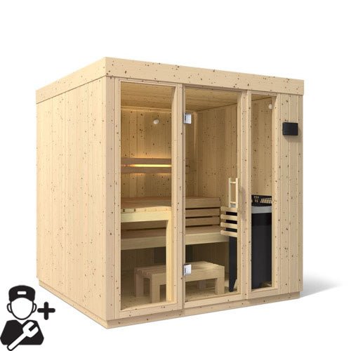 Kohler C1 Indoor Sauna Kit, Scandinavian Spruce, Up to 5 Persons -  product_vendor - Peak Primal Wellness