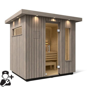 Kohler C2 Outdoor Sauna Kit, Weathered Grey Spruce, Up to 6 Persons -  product_vendor - Peak Primal Wellness