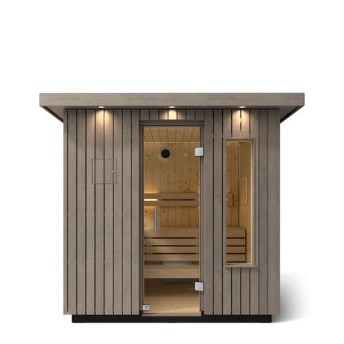 Kohler C2 Outdoor Sauna Kit, Weathered Grey Spruce, Up to 6 Persons -  product_vendor - Peak Primal Wellness