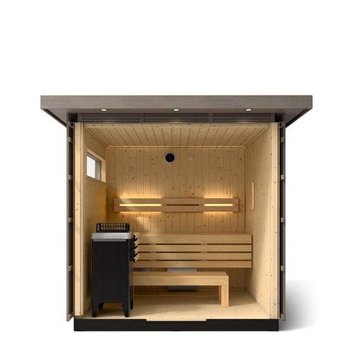 Kohler C2 Outdoor Sauna Kit, Weathered Grey Spruce, Up to 6 Persons -  product_vendor - Peak Primal Wellness