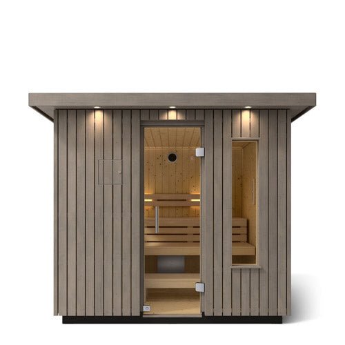 Kohler C2 Outdoor Sauna Kit, Weathered Grey Spruce, Up to 6 Persons -  product_vendor - Peak Primal Wellness