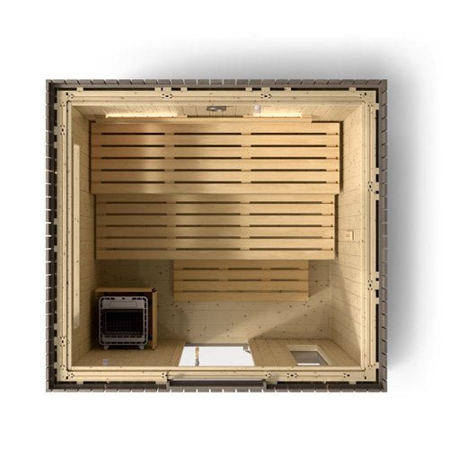 Kohler C2 Outdoor Sauna Kit, Weathered Grey Spruce, Up to 6 Persons -  product_vendor - Peak Primal Wellness