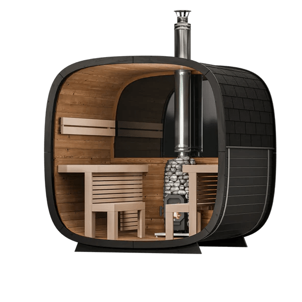Leil Saunas Black Cube Comfort - 6 Person Outdoor Sauna Kit -  product_vendor - Peak Primal Wellness