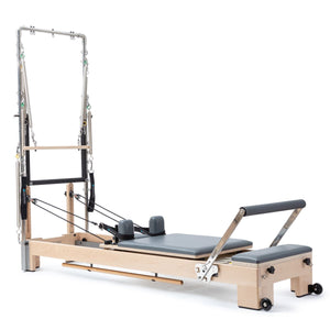 Elina Pilates Lignum Reformer with Tower - Durable Beechwood, Adjustable Foot Bar & Springs, Essentials Kit