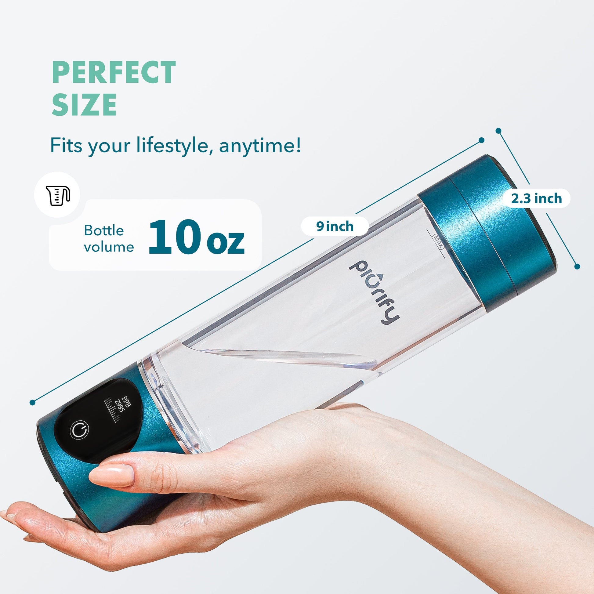 PIURIFY Hydrogenator® Hydrogen Water Bottle - Turquoise -  product_vendor - Peak Primal Wellness