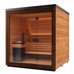 Auroom Mira L 5-Person Outdoor Traditional Sauna Cabin Kit w/ Natural Thermo-Spruce Wood -  product_vendor - Peak Primal Wellness