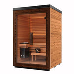 Auroom Mira S 2-Person Outdoor Traditional Sauna Cabin Kit w/ Natural Thermo-Spruce Wood -  product_vendor - Peak Primal Wellness
