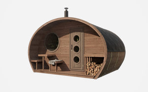 SaunaLife G11 8 Person Outdoor Traditional Sauna Suite with Lounge Area, Natural Light & Dimmable Lighting -  product_vendor - Peak Primal Wellness