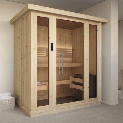 SaunaLife Xperience-Series Model X6 Indoor Sauna with Glass Front & Wi-Fi Lighting