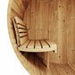 SaunaLife Ergo Series E6 3 Person Outdoor Sauna Barrel with waterproof LED lighting and stylish design.