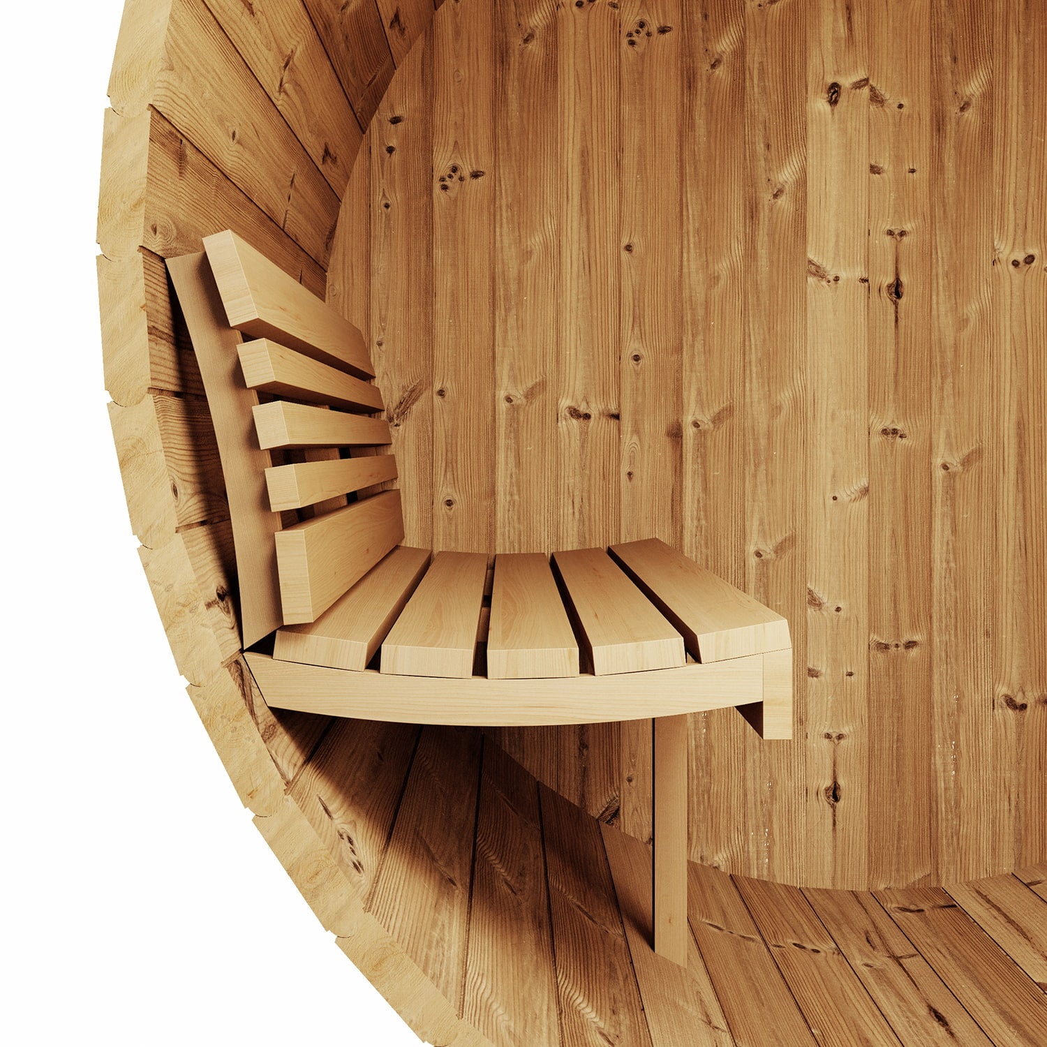 SaunaLife Ergo Series E6 3 Person Outdoor Sauna Barrel with waterproof LED lighting and stylish design.