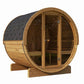 SaunaLife E7G Ergo-Series Outdoor Sauna Barrel with Full-Glass Front & Thermo-Aspen Seating