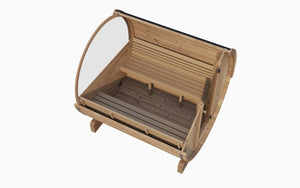 SaunaLife E8W 6 Person Traditional Outdoor Barrel Sauna w/ Glass Window & Ergonomic Seating -  product_vendor - Peak Primal Wellness