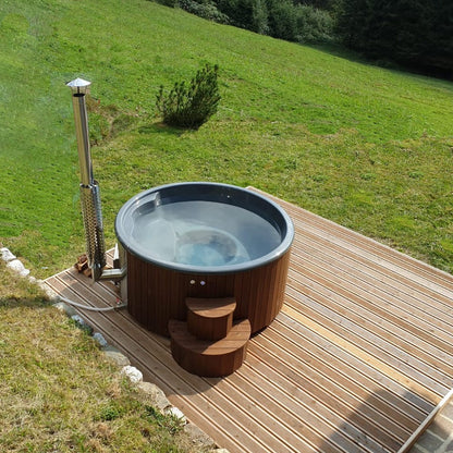 SaunaLife S4N Wood-Fired Hot Tub - 6-Person, Fast 1.5-2 Hour Heating & Self-Cleaning Stove