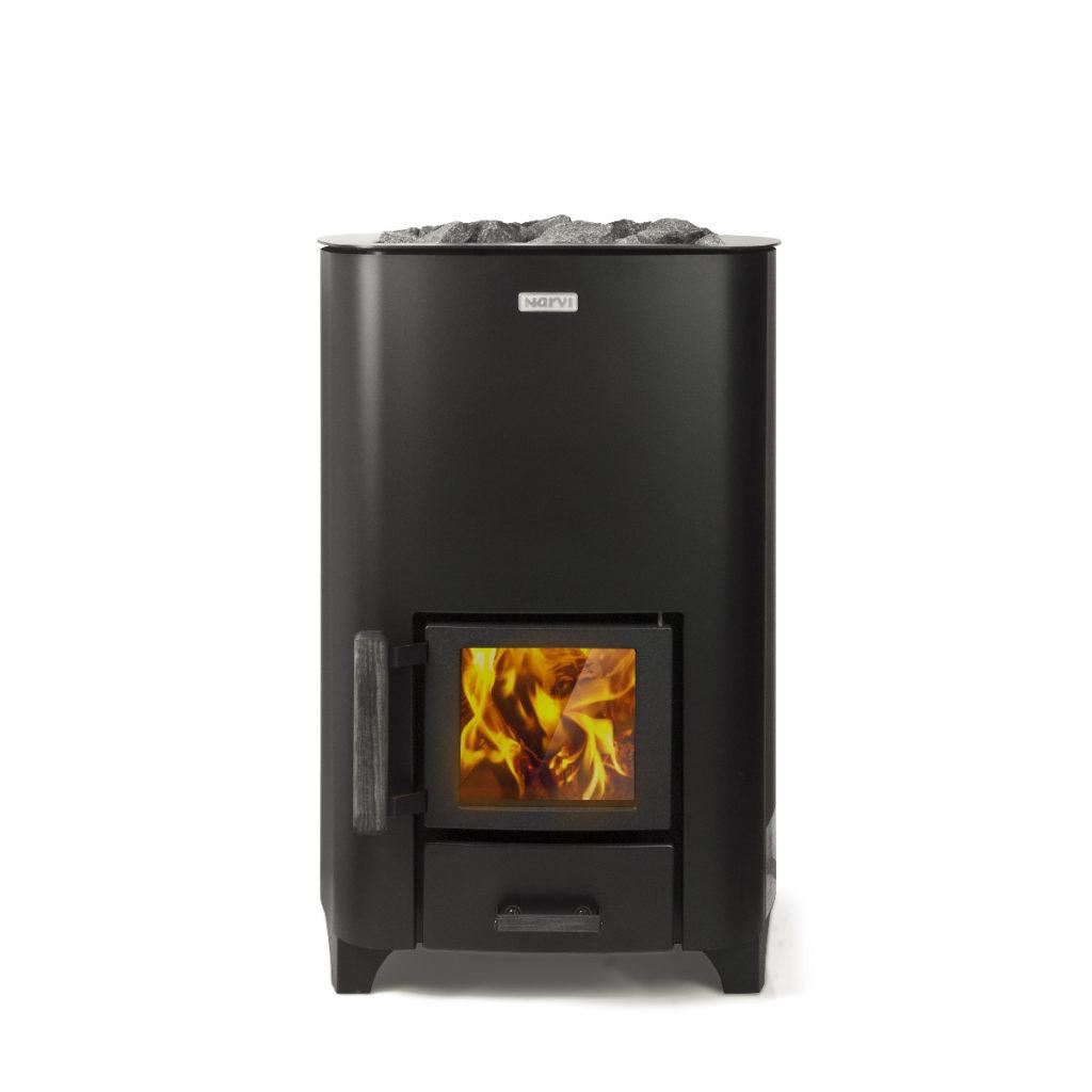 Narvi NC 20 Black 16kW Wood-Burning Sauna Heater - Durable Steel