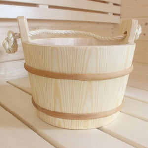 ProSaunas Wood Sauna Bucket | Lined Wood Sauna Bucket, Rope Handle, 4 - Liter -  product_vendor - Peak Primal Wellness