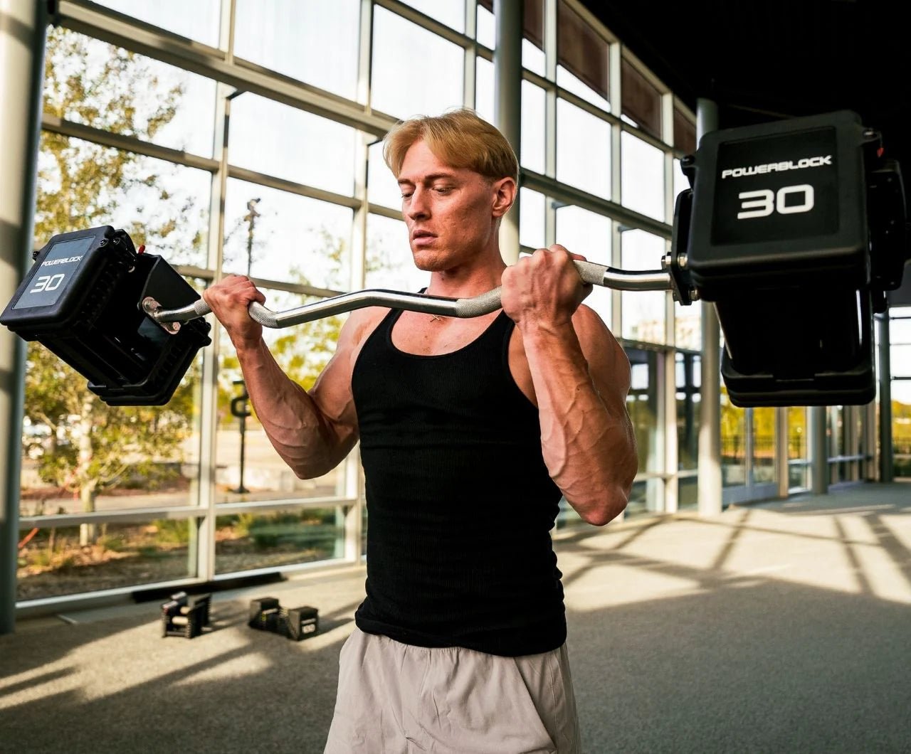 PowerBlock Pro 100 EXP EZ Curl Barbell -  product_vendor - Peak Primal Wellness