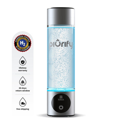 PIURIFY Hydrogenator® Hydrogen Water Bottle - Silver -  product_vendor - Peak Primal Wellness