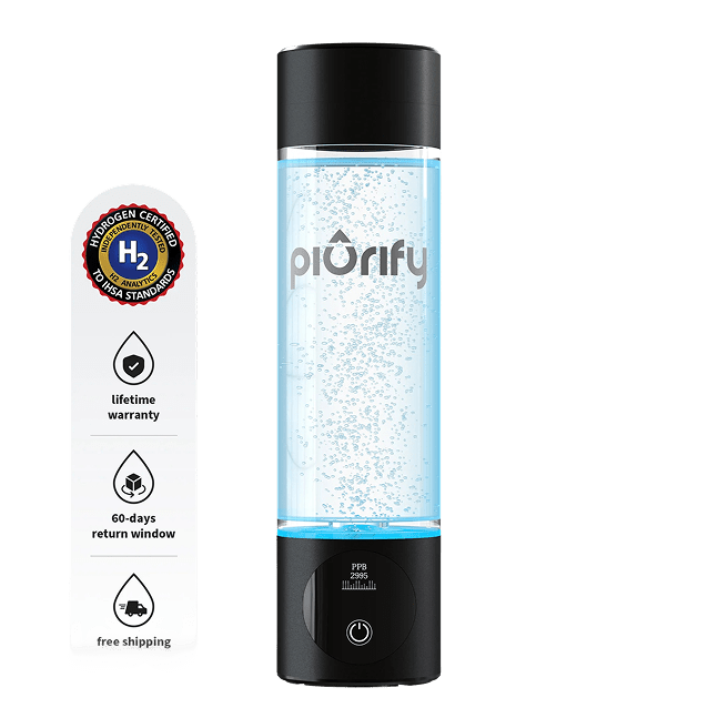 PIURIFY Hydrogenator® Hydrogen Water Bottle - Black -  product_vendor - Peak Primal Wellness