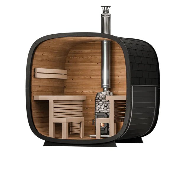 Leil Saunas Black Cube Comfort - 6 Person Outdoor Sauna Kit -  product_vendor - Peak Primal Wellness