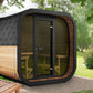 SaunaLife Cube-Series CL7G Outdoor Sauna with Glass Front, Thermo-Aspen & App-Controlled LED Lighting