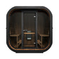 SaunaLife Cube-Series CL7G Outdoor Sauna with Glass Front, Thermo-Aspen & App-Controlled LED Lighting