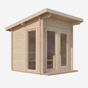 SaunaLife G4 Outdoor Modular Sauna Kit for 6 People with Aspen Benches & LED Lighting