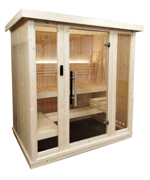 SaunaLife Xperience-Series Model X6 Indoor Sauna with Glass Front & Wi-Fi Lighting