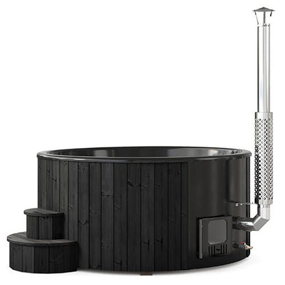 SaunaLife Model S6B - Soak - Series Home Wood - Burning Hot Tub, Black, Up to 7 Persons -  product_vendor - Peak Primal Wellness
