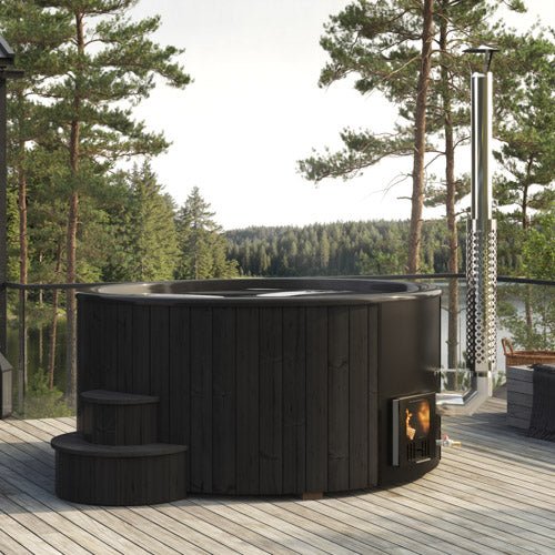SaunaLife Model S6B - Soak - Series Home Wood - Burning Hot Tub, Black, Up to 7 Persons -  product_vendor - Peak Primal Wellness
