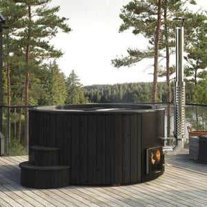 SaunaLife Model S6B - Soak - Series Home Wood - Burning Hot Tub, Black, Up to 7 Persons -  product_vendor - Peak Primal Wellness