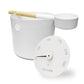 SaunaLife Accessory Package 6 - 1 Gallon Aluminum Bucket, Bamboo Ladle & Fahrenheit Thermometer