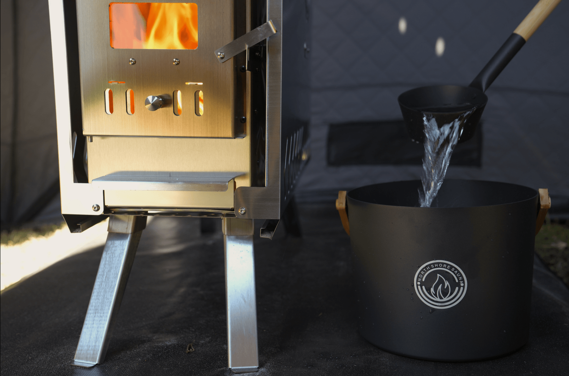 North Shore Sauna 5L Black Aluminum Sauna Bucket and Ladle Set with Elegant Bamboo Handles -  product_vendor - Peak Primal Wellness