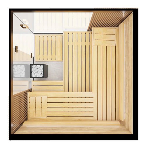 ThermaSol Aalto 4 Person Indoor Traditional Sauna Kit with Semi - Panoramic Glass -  product_vendor - Peak Primal Wellness